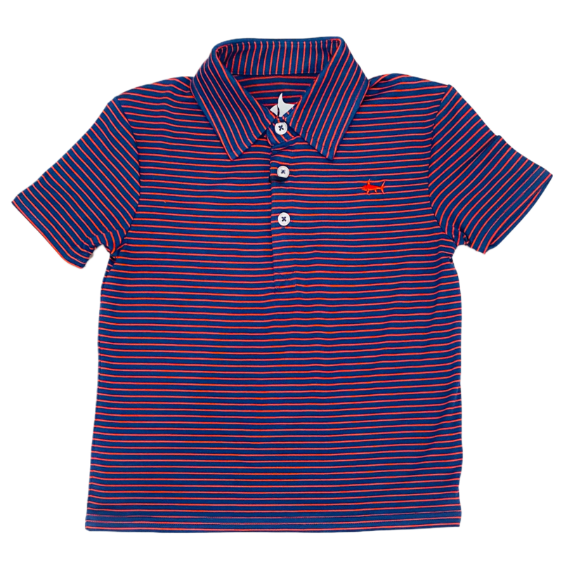 Saltwater Boys Co. Saltwater Boys Co. Red Stripe Banks Performance Polo