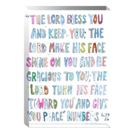 Chelsea McShane Art Numbers 6:24 Pink Acrylic Block