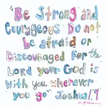 Chelsea McShane Art Joshua 1:9 Pink Acrylic Block