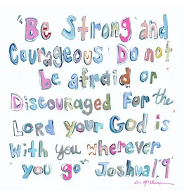 Chelsea McShane Art Joshua 1:9 Pink Acrylic Block