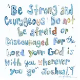 Chelsea McShane Art Joshua 1:9 Blue Acrylic Block