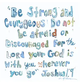 Chelsea McShane Art Joshua 1:9 Blue Acrylic Block