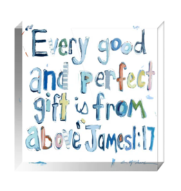 Chelsea McShane Art James 1:17 Blue Acrylic Block