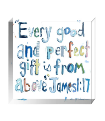 Chelsea McShane Art James 1:17 Blue Acrylic Block