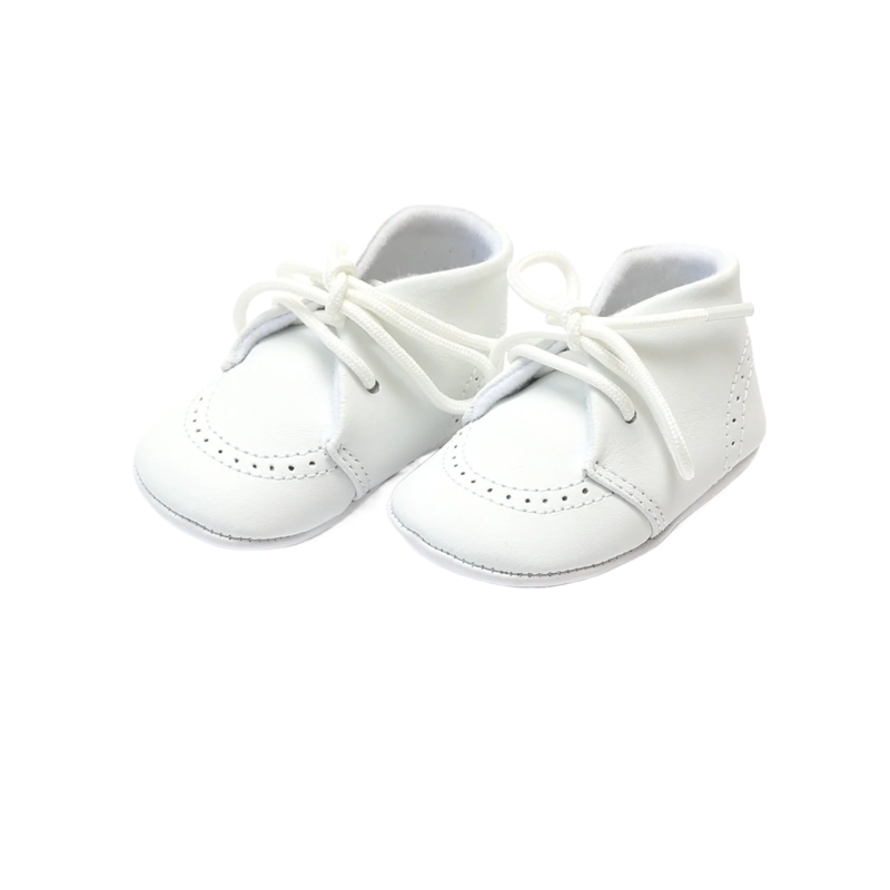 L’Amour Benny Lace Up Baby Bootie - White
