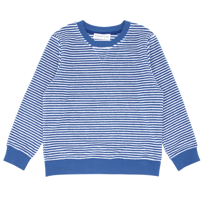 Minnow Swim Cove Blue Stripe French Terry Sweatshirt