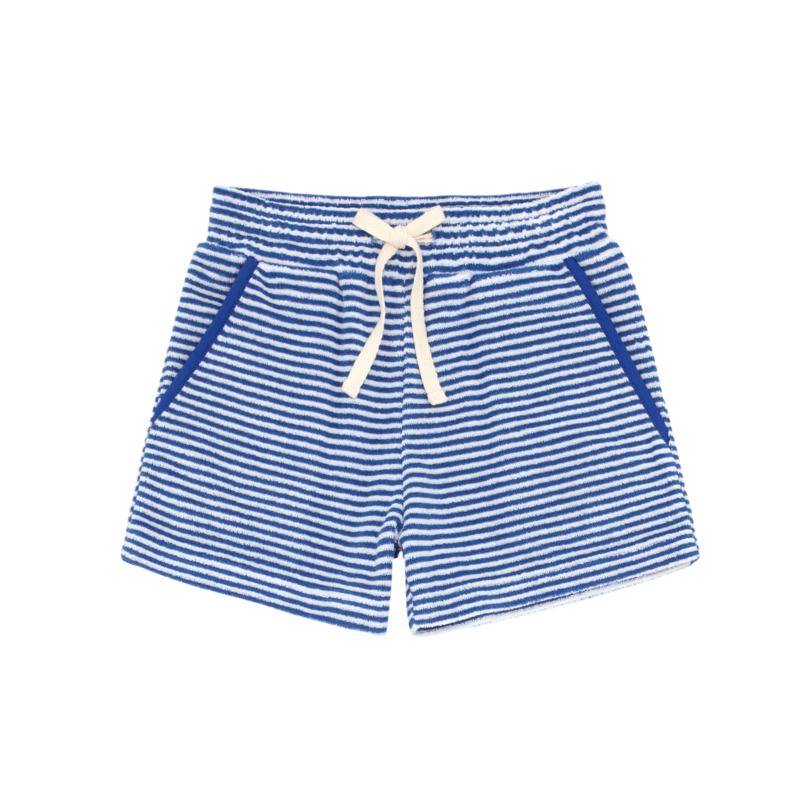 Minnow Swim Cove Blue Stripe French Terry Shorts