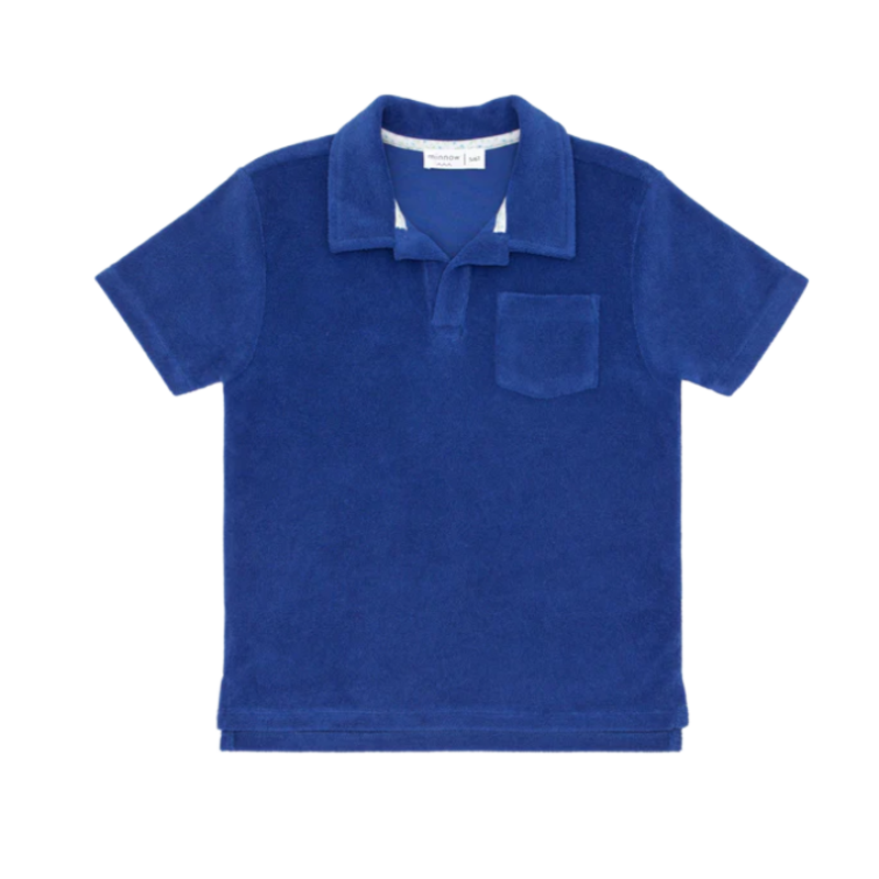 Minnow Swim Cove Blue Short Sleeve French Terry Polo