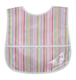 3 Marthas 3 Marthas Pink Multi-Stripe Laminated Bib