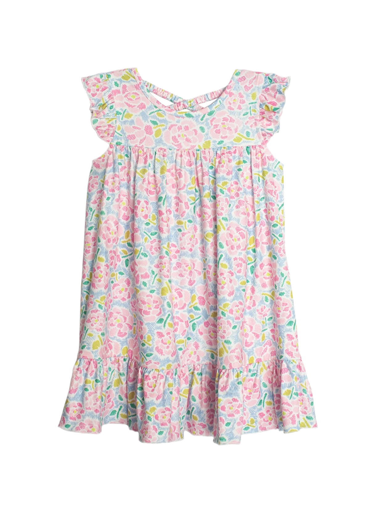 Mabel and Honey Pink Scribble Empire Waist Dress - Bibs and Kids Boutique