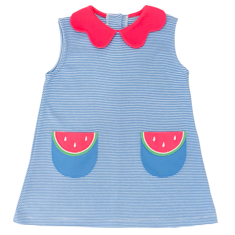 Zuccini Zuccini Periwinkle Stripe Watermelon Bryar Dress