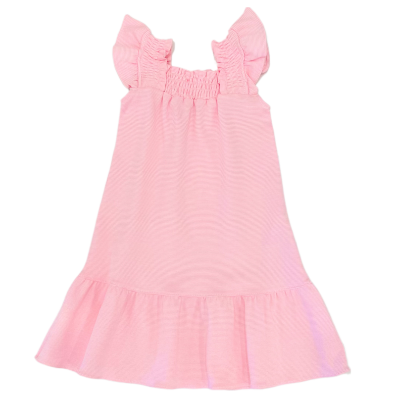 Squiggles Squiggles Light Pink Shirred Strap Dress