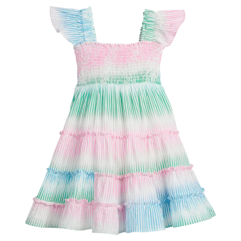 Bisby Bisby Ombre Seersucker Stripe Twirl Dress