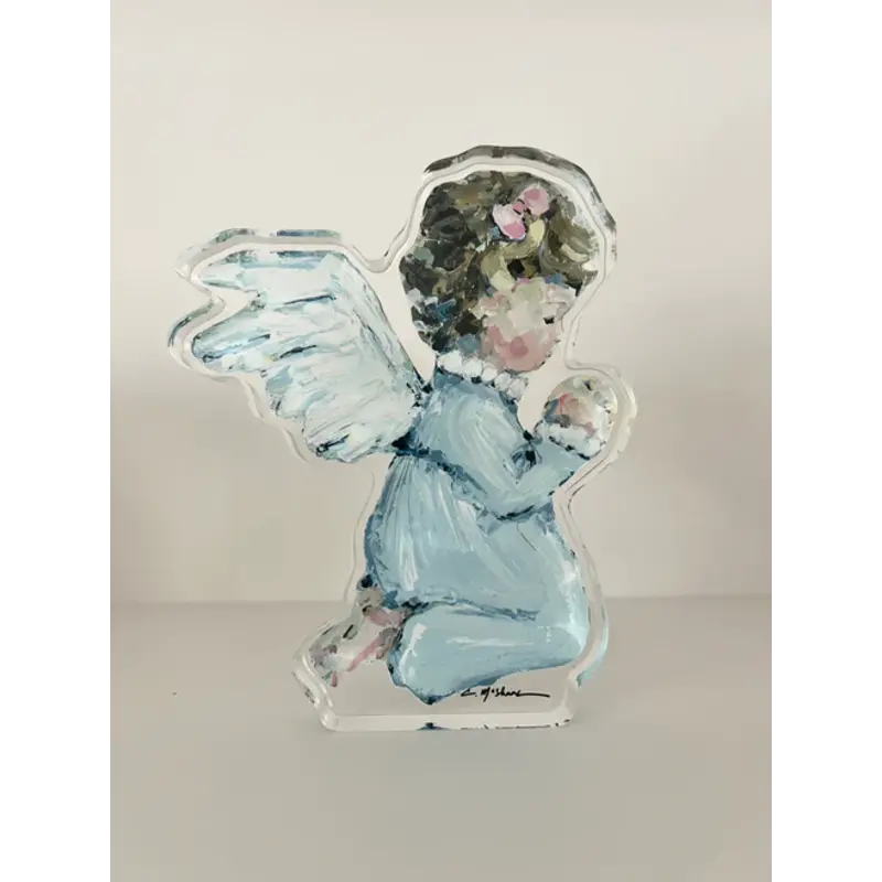 Chelsea McShane Art Tiny Wings Girl Blue Acrylic