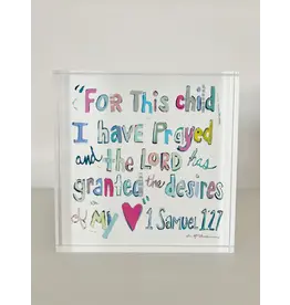 Chelsea McShane Art 1 Samuel 1:27 Pink Acrylic Block