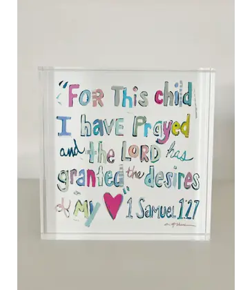 Chelsea McShane Art 1 Samuel 1:27 Pink Acrylic Block