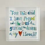 Chelsea McShane Art 1 Samuel 1:27 Blue Acrylic Block