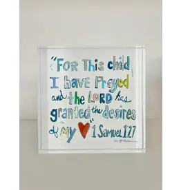 Chelsea McShane Art 1 Samuel 1:27 Blue Acrylic Block