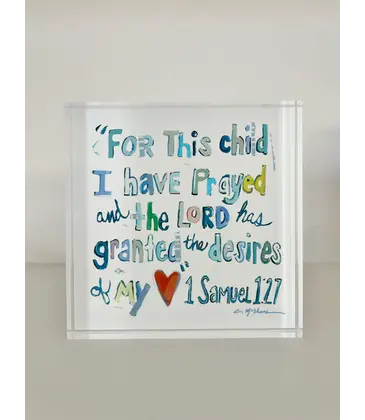 Chelsea McShane Art 1 Samuel 1:27 Blue Acrylic Block