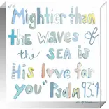 Chelsea McShane Art Psalm 93:4 Blue Acrylic Block