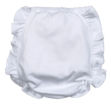 Baby Loren Monogram Me Pima Diaper Cover - White