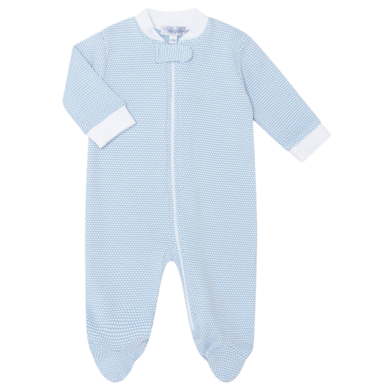 Nella Pima Nella Pima Blue Bubble Zipper Footie
