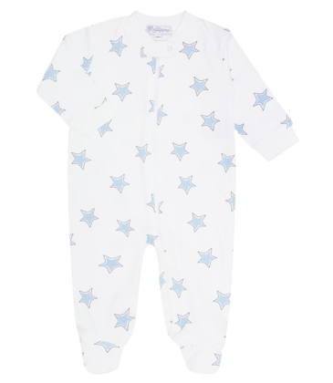 Nella Pima Nella Pima Blue Stars Zipper Footie