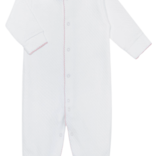 Nella Pima Nella Pima Pink Picot Trim Milano Baby Footie