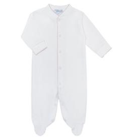 Nella Pima Nella Pima Pink Picot Trim Milano Baby Footie