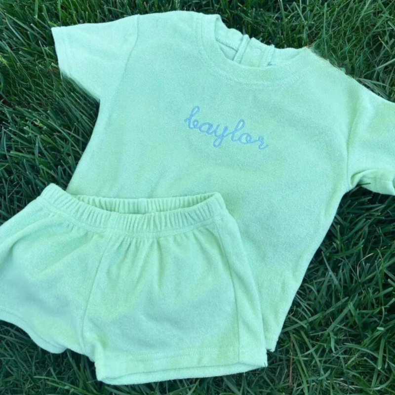 Hampton Green Lime Terry Short Set