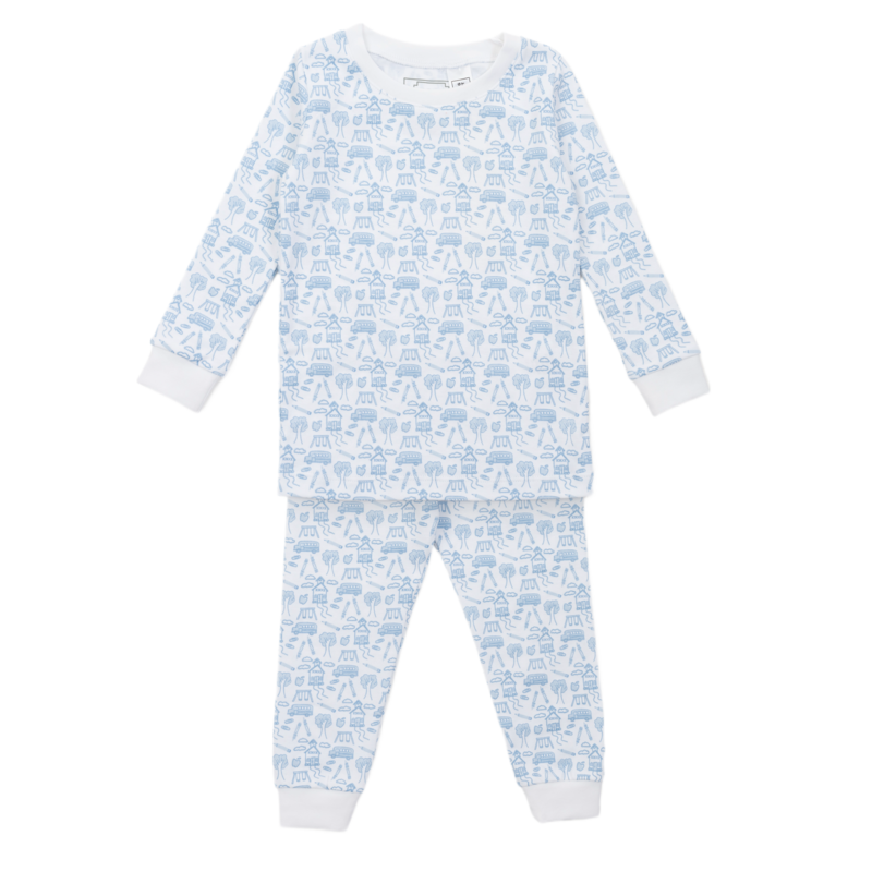 Lila + Hayes Lila + Hayes Grayson Pajama Set - School Days Blue