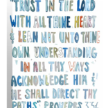 Chelsea McShane Art Proverbs 3:5-6 Blue Acrylic Block