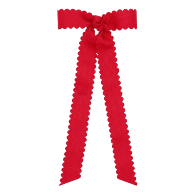 Wee Ones Wee Ones Mini Red Bowtie Scalloped Edge w/ Streamer Tails