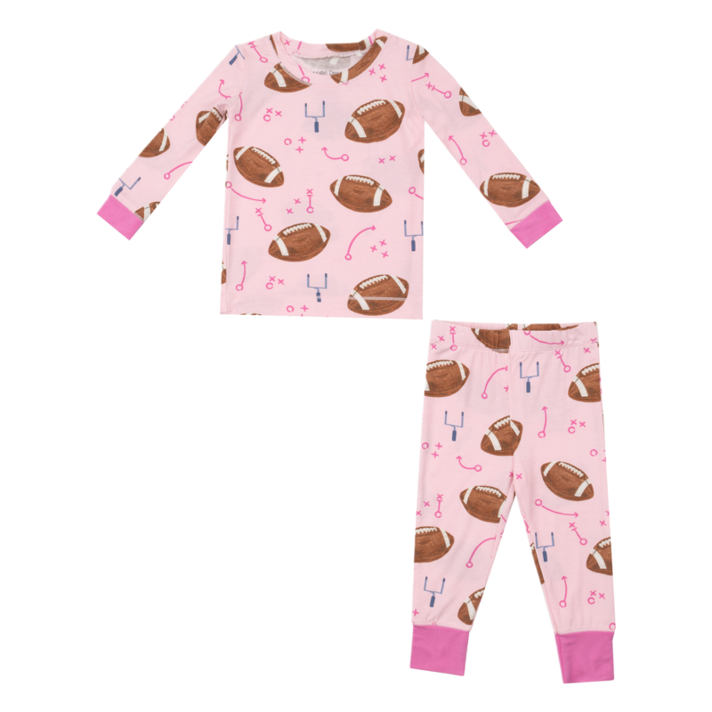 Angel Dear Loungewear Set Footballs Pink Bibs and Kids Boutique