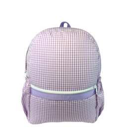 Mint Mint Gingham Medium Backpack w/ Pockets - Lilac