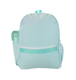 Mint Mint Seersucker Medium Backpack w/ Pockets - Mint