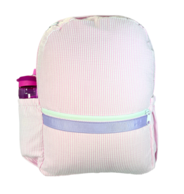 Mint Mint Seersucker Medium Backpack w/ Pockets - Princess