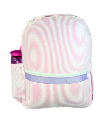 Mint Mint Seersucker Medium Backpack w/ Pockets - Princess