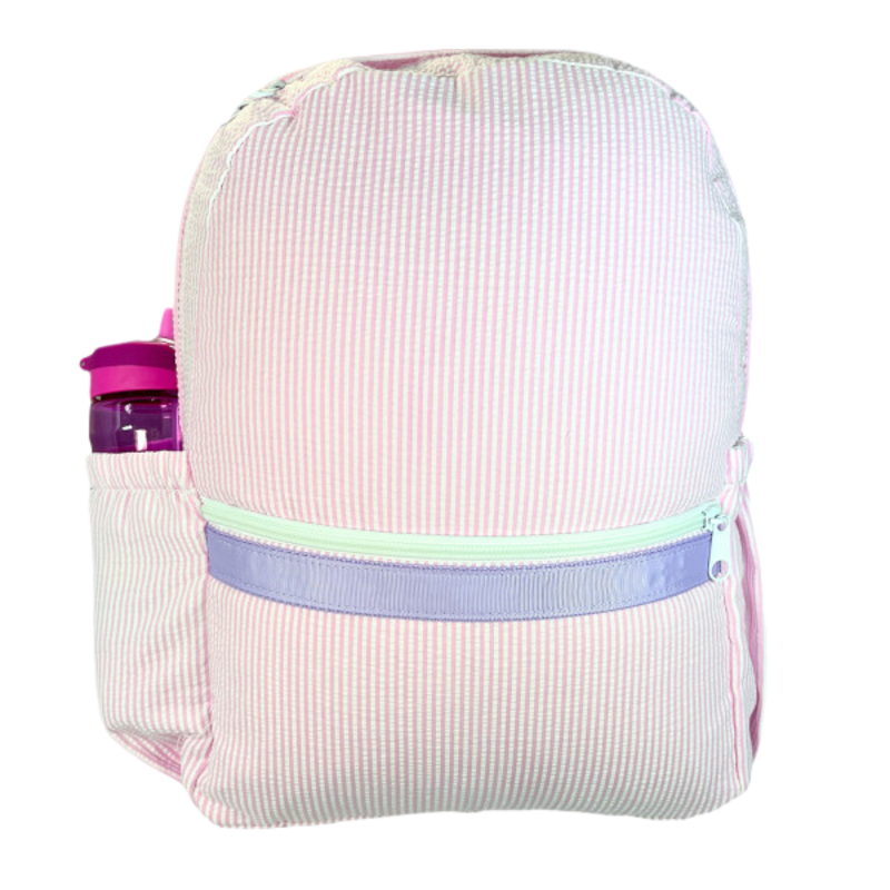 Mint Mint Seersucker Medium Backpack w/ Pockets - Princess