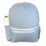 Mint Mint Gingham Medium Backpack w/ Pockets - Baby Blue