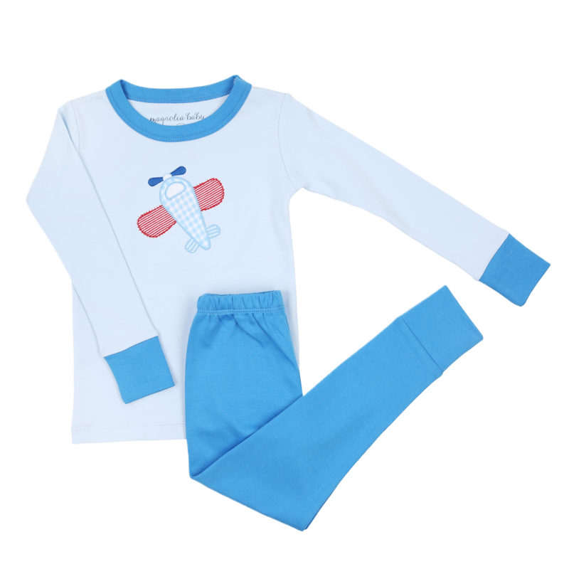 Magnolia Baby Magnolia Baby Propeller Pals Applique Long Pajamas