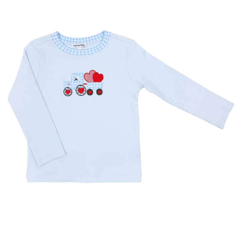 James & Lottie Magnolia Baby Tractor-Full of Love Applique T-Shirt