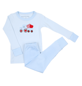 Magnolia Baby Magnolia Baby Tractor-Full of Love Applique Long Pajamas