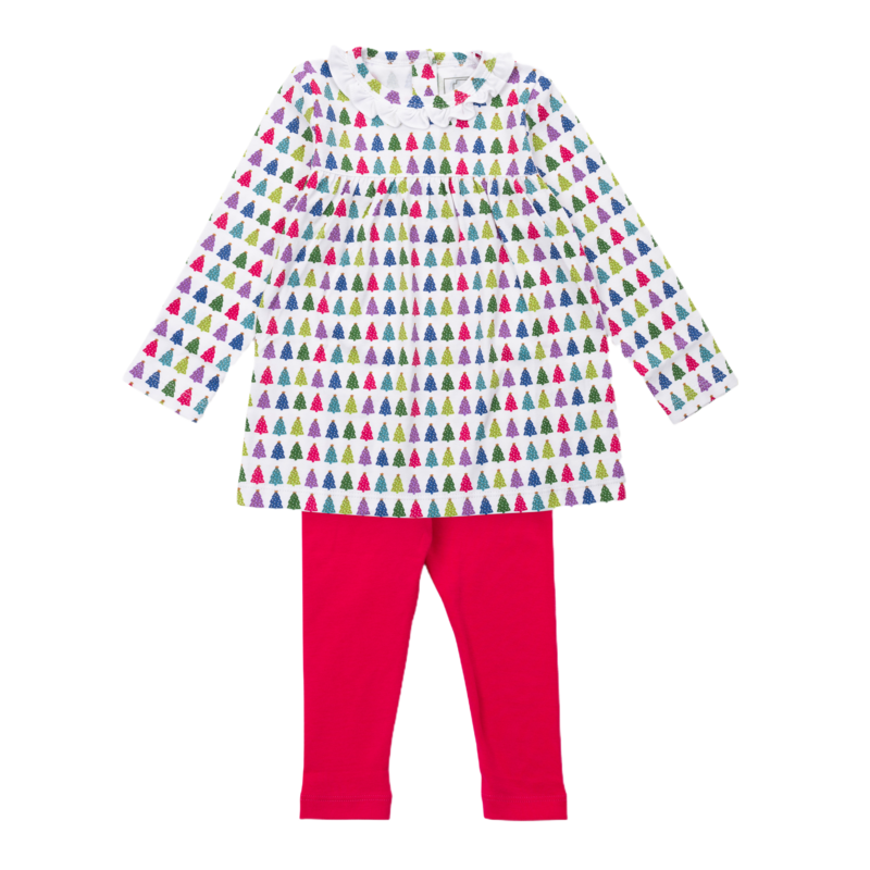 Lila + Hayes Lila + Hayes Ivy Legging Set - Christmas Tree Bright