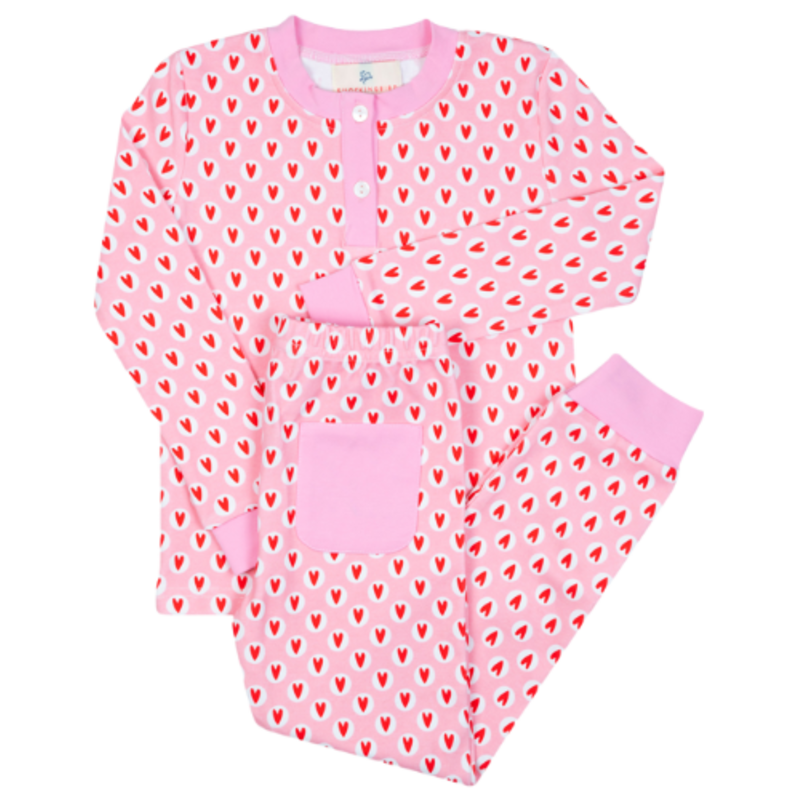 Smockingbird Smockingbird Valentine Hearts Pajama Set