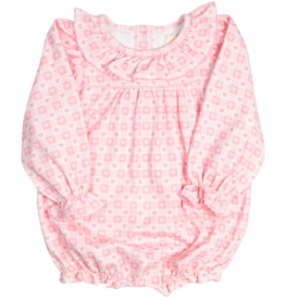 Smockingbird Smockingbird Pink Checked Hearts Bubble