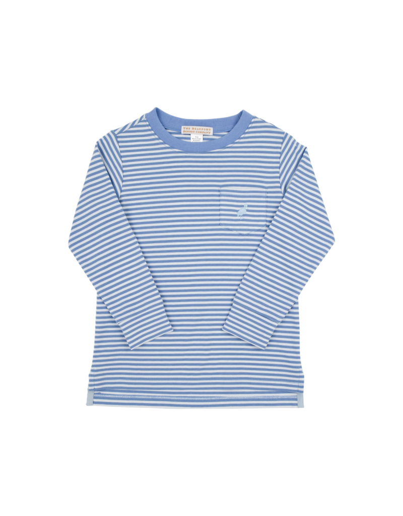 TBBC LS Carter Crewneck - Barbados Blue Stripe - Bibs and Kids Boutique