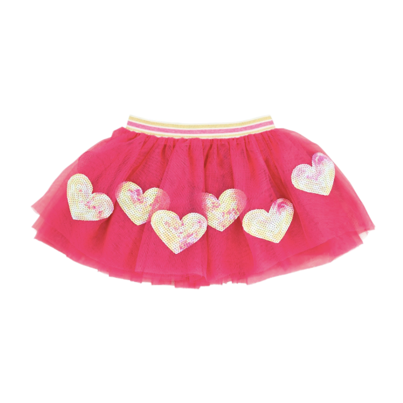 Mud Pie Mud Pie Pink Heart Sequin Tutu - 3T & Up