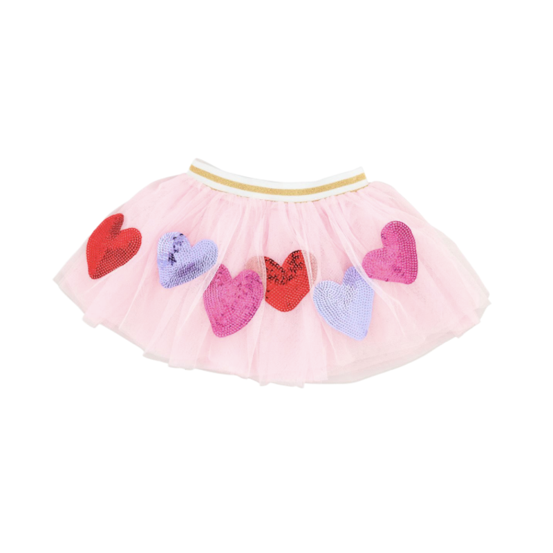 Mud Pie Mud Pie Multi Heart Sequin Tutu - 3T & Up