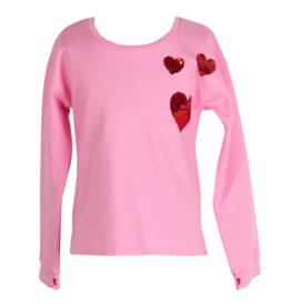 The Yellow Lamb The Yellow Lamb Tabby Top - Pink with Hearts